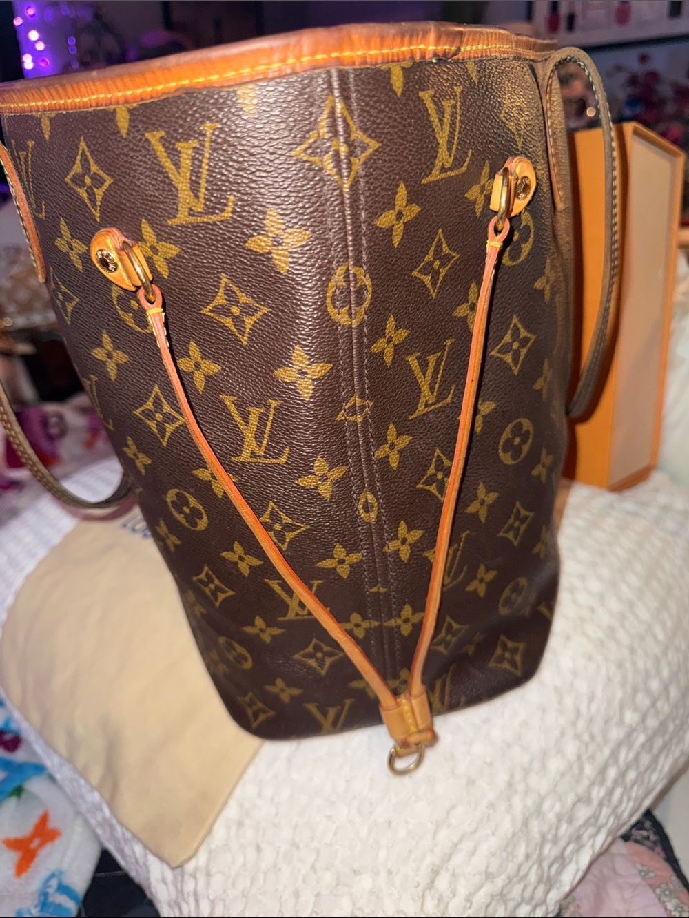 Monogram Canvas Tote in Brown and Tan - Picture 6 of 16